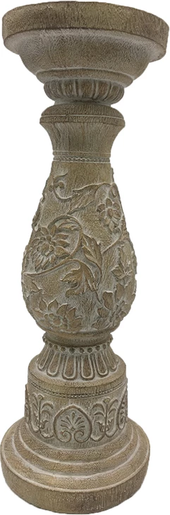 Mbajtës qiriri KAMAL, polirezine, natyral, 11x11x32cm