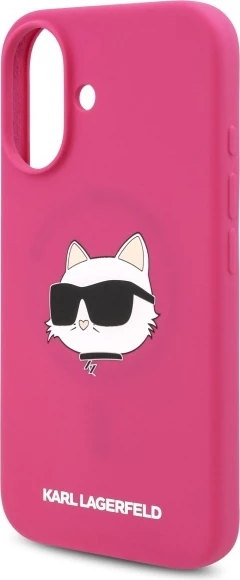 Mbështjellës Karl Lagerfeld Silicone Choupette Head MagSafe për iPhone 16, Fuchsia
