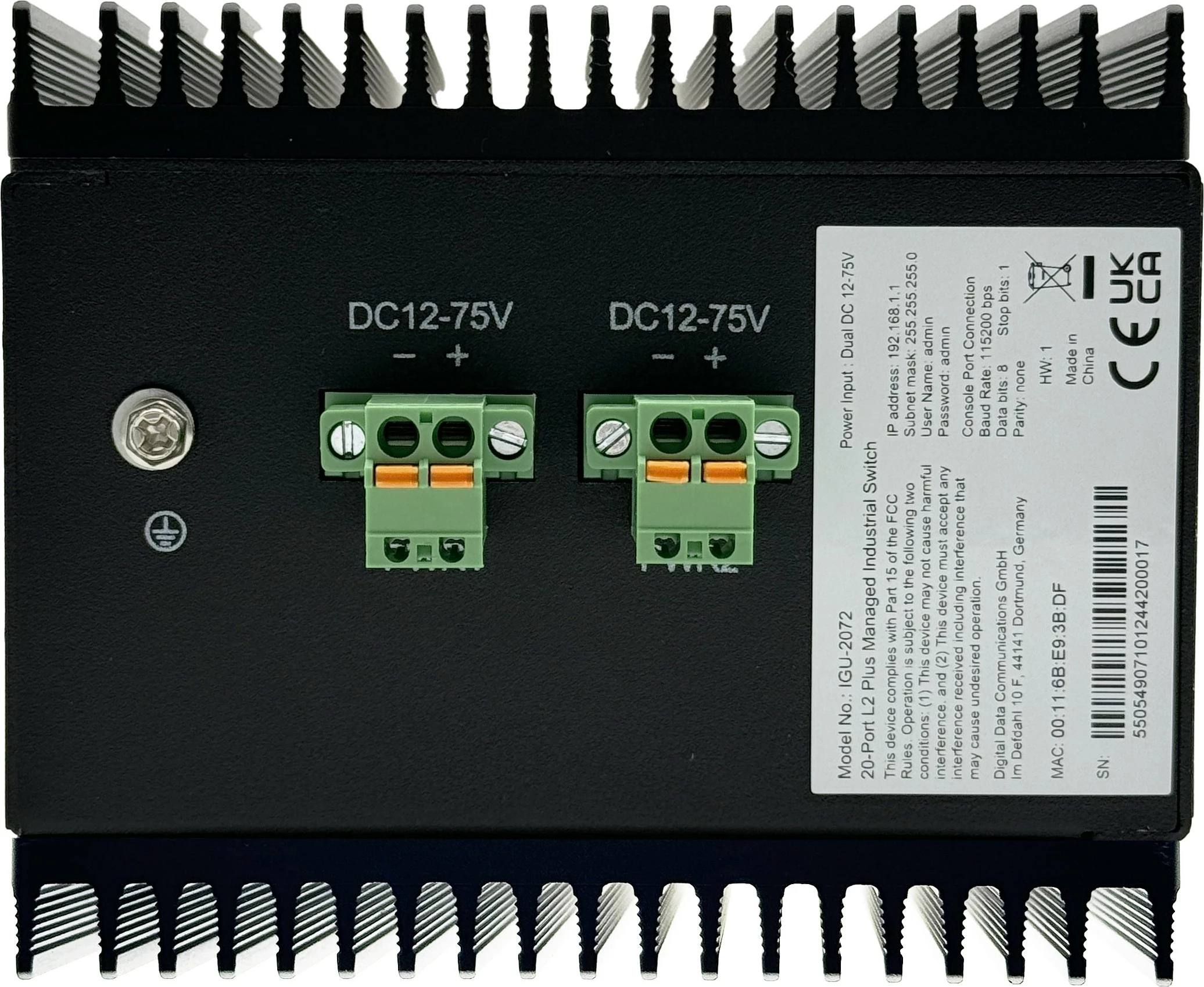 Switch industrial LevelOne IGU-2072, 20 porta, L2 Plus, 8x RJ45, 8x SFP, 4x SFP 2.5GbE, DIN-Rail, i zi