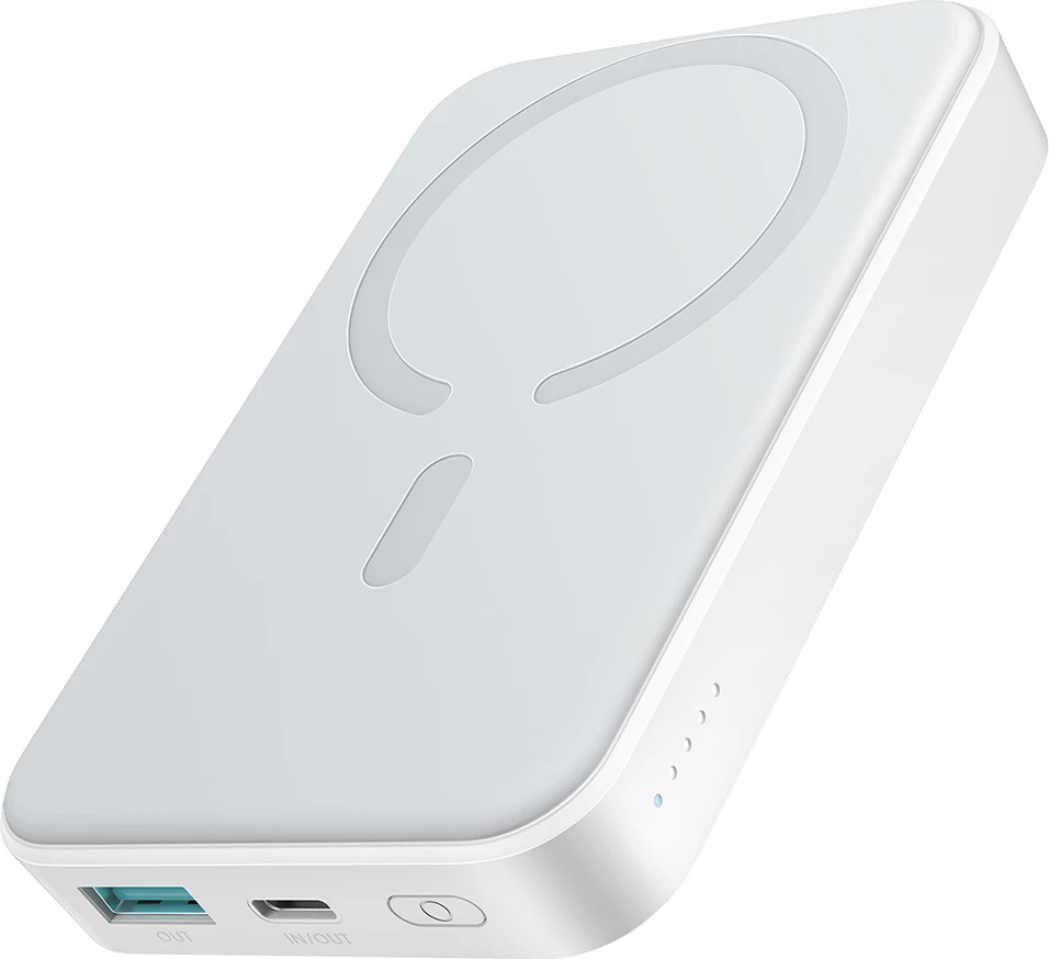 Powerbank Joyroom JR-W020 10000mAh 20W MagSafe Qi USB-C/USB-A 2 porta, kabllo USB-C 0.25m, e bardhë