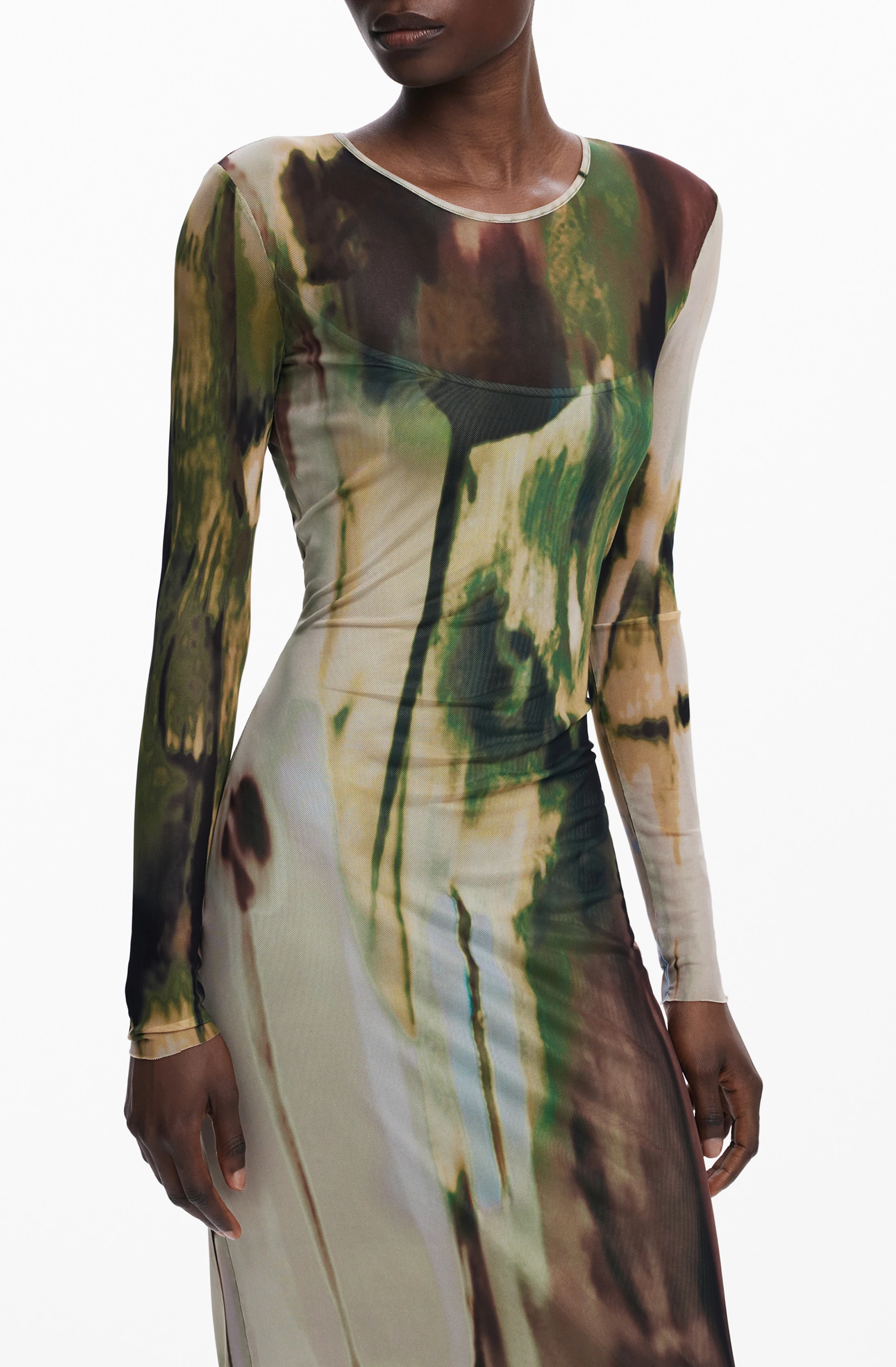 Fustan i gjatë DESIGUAL femra, i gjelbër