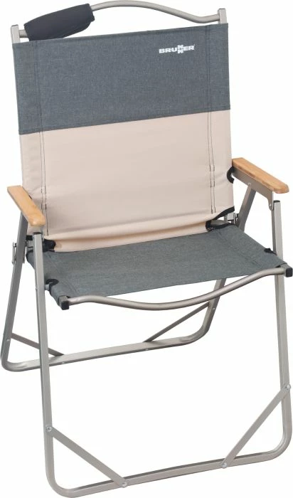 karrige kampingu palosëse BRUNNER IKARO ULTRALIGHT, ultralight, me mbështetëse krahu prej druri, gri/bezhë