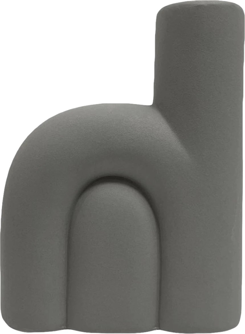 Dekor tavoline prej qeramike, ngjyrë gri mat, FH4640.03, 19.5x7x24.5 cm