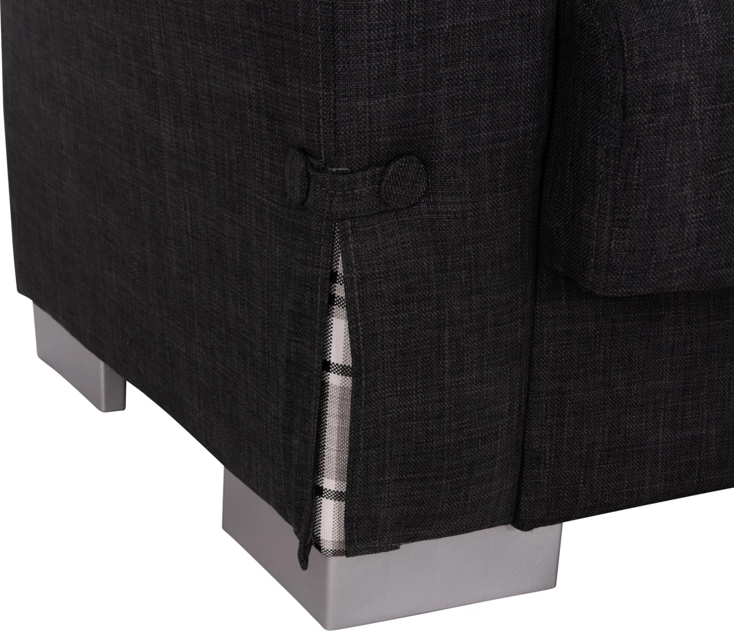 Kënd divan me shtrat dhe hapësirë për depo, ngjyrë antracit, BRONKO FH3291.01, 218x138x77cm