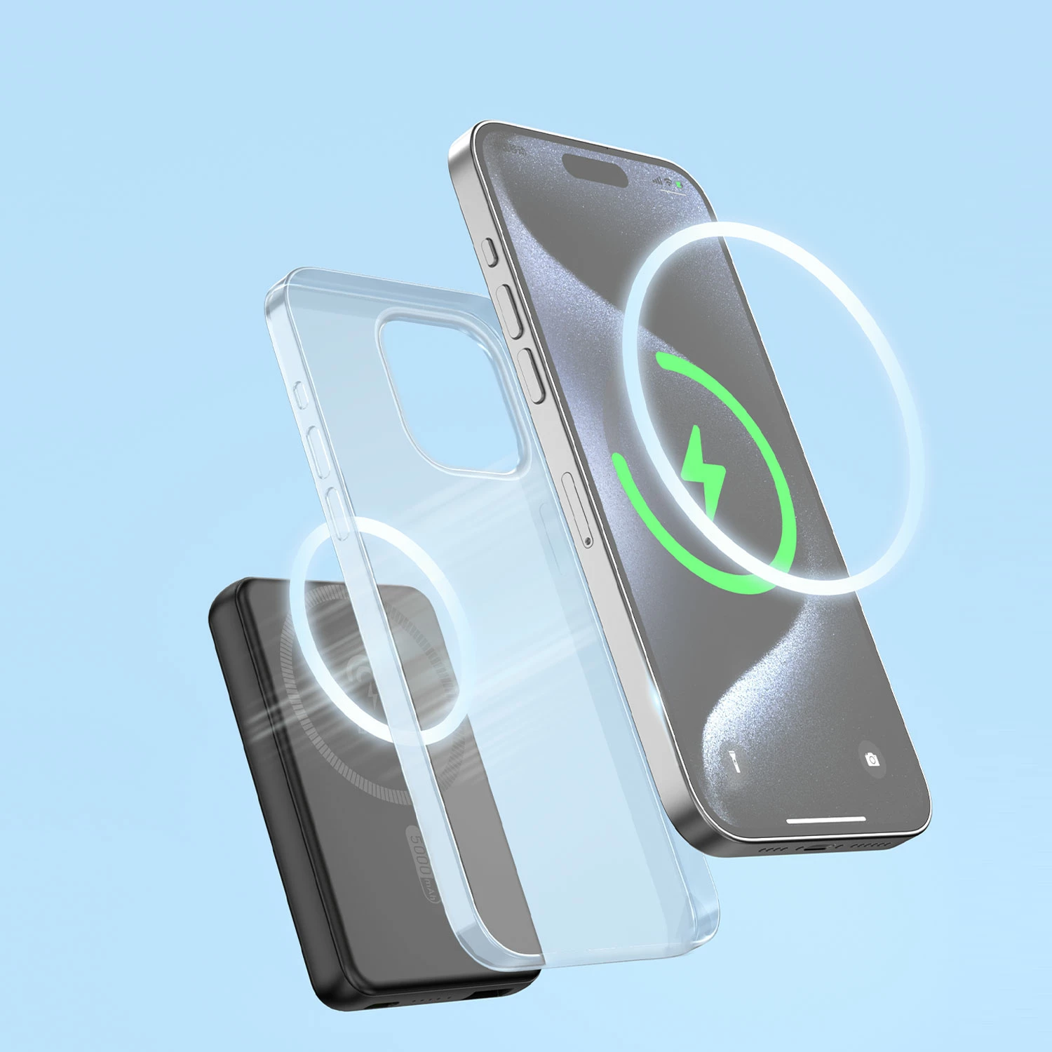 Powerbank Dudao K14S, 5000mAh, MagSafe, USB-C/USB-A, e zezë