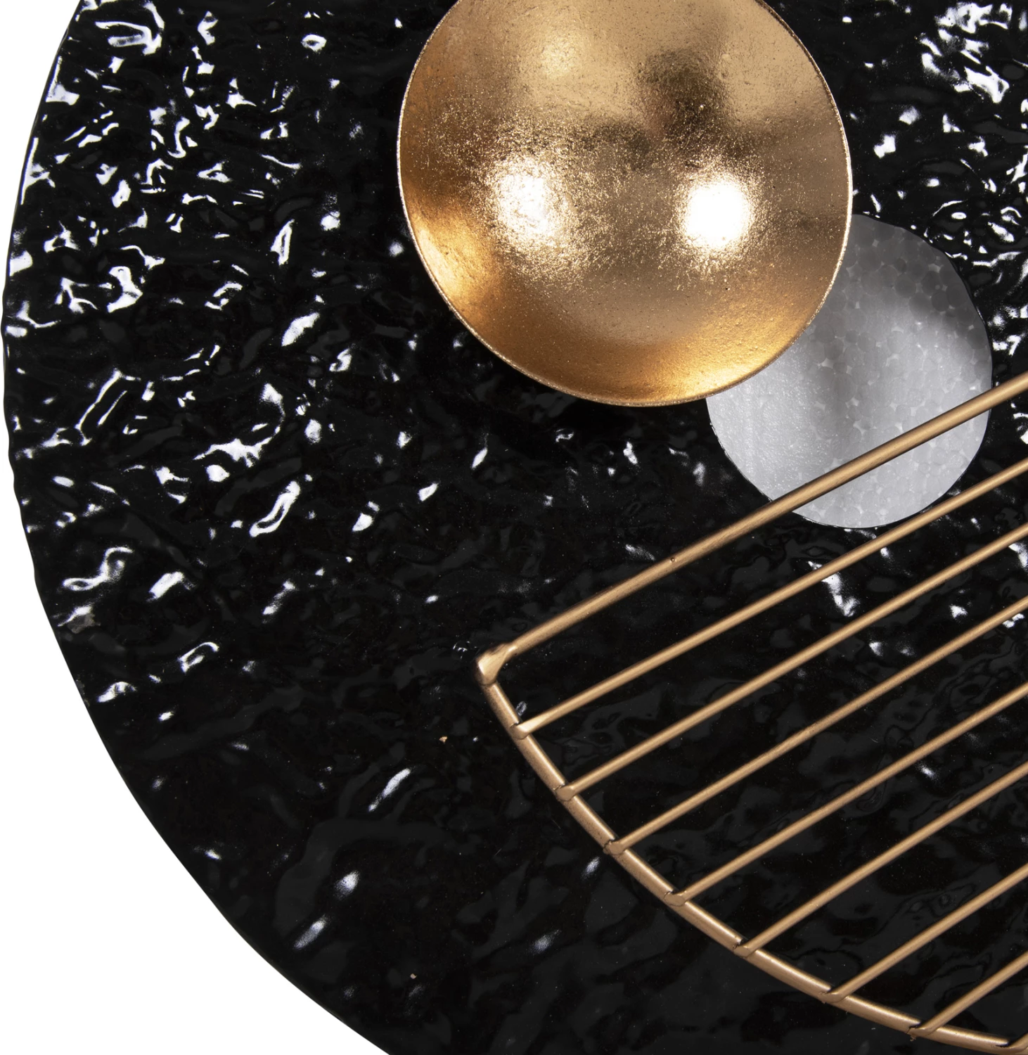 Pasqyrë muri FH4211 metalike, ngjyrë zi-ari, 82x8x52H cm