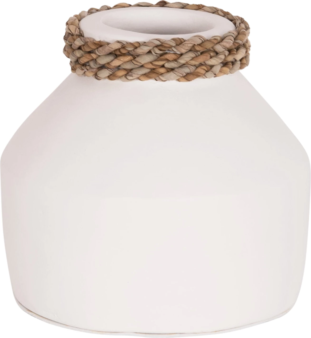 Vazo dekorative tavoline, terrakotë e bardhë, CAMMER FH4687.02XS, Φ16x15cm