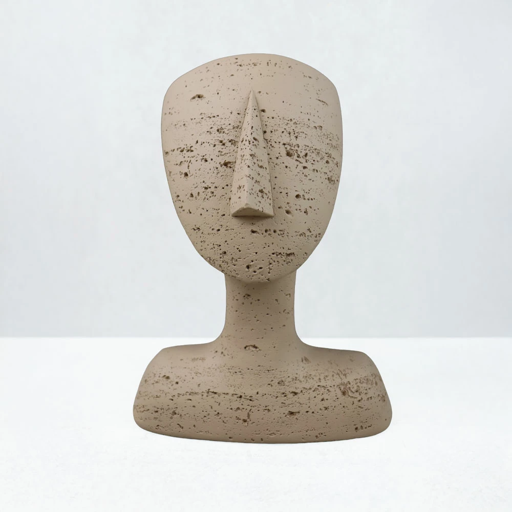 Dekor fytyre AURA I, rrëshirë, ngjyrë kafe e çelët, 19x14x26cm