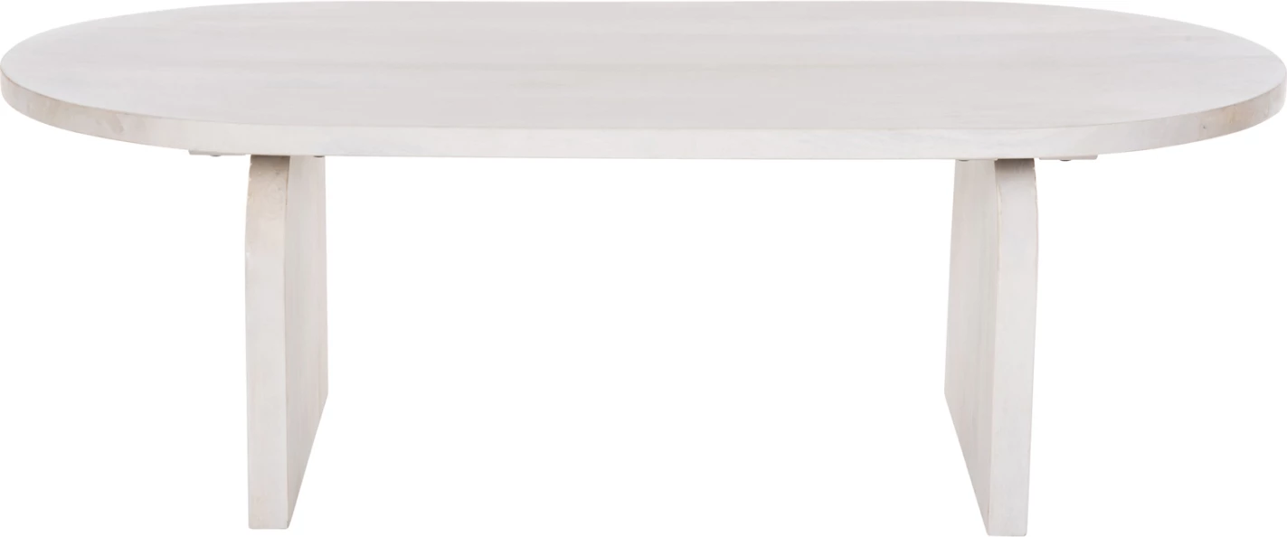 Tavolinë kafeje ovale HONKY FH9691 dru mango masiv ngjyrë bardhë 120x60x40H cm