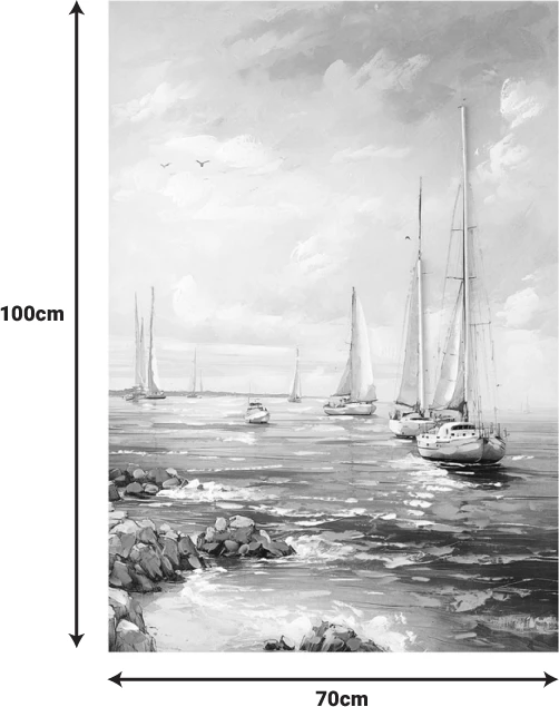 Pikturë kanavace Sailsy, shumëngjyrëshe, 70x3x100cm