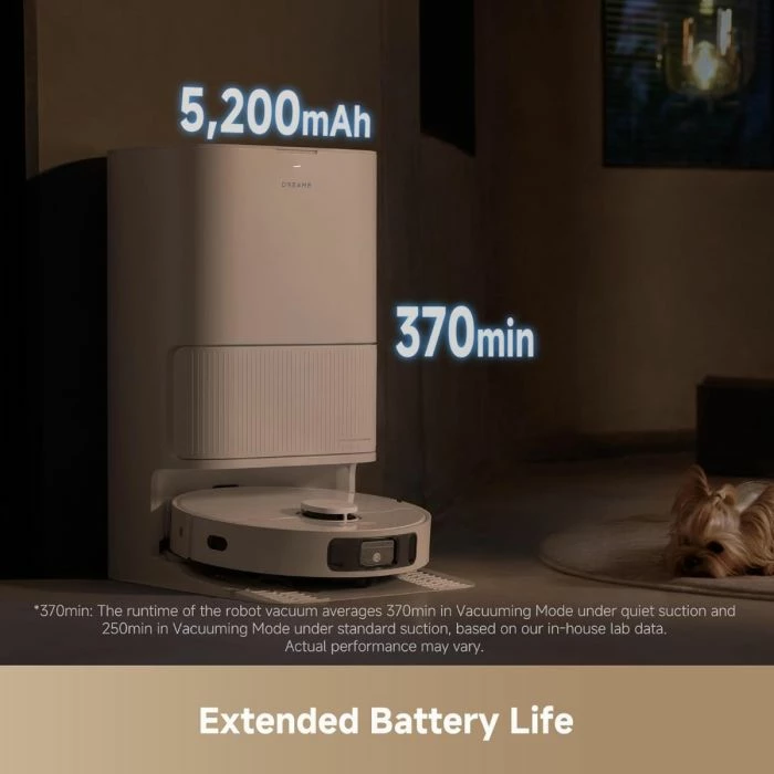 Fshesë robotike me mop DREAME D20 Ultra, 13000 Pa, PowerDock auto-empty, Wi‑Fi, e bardhë