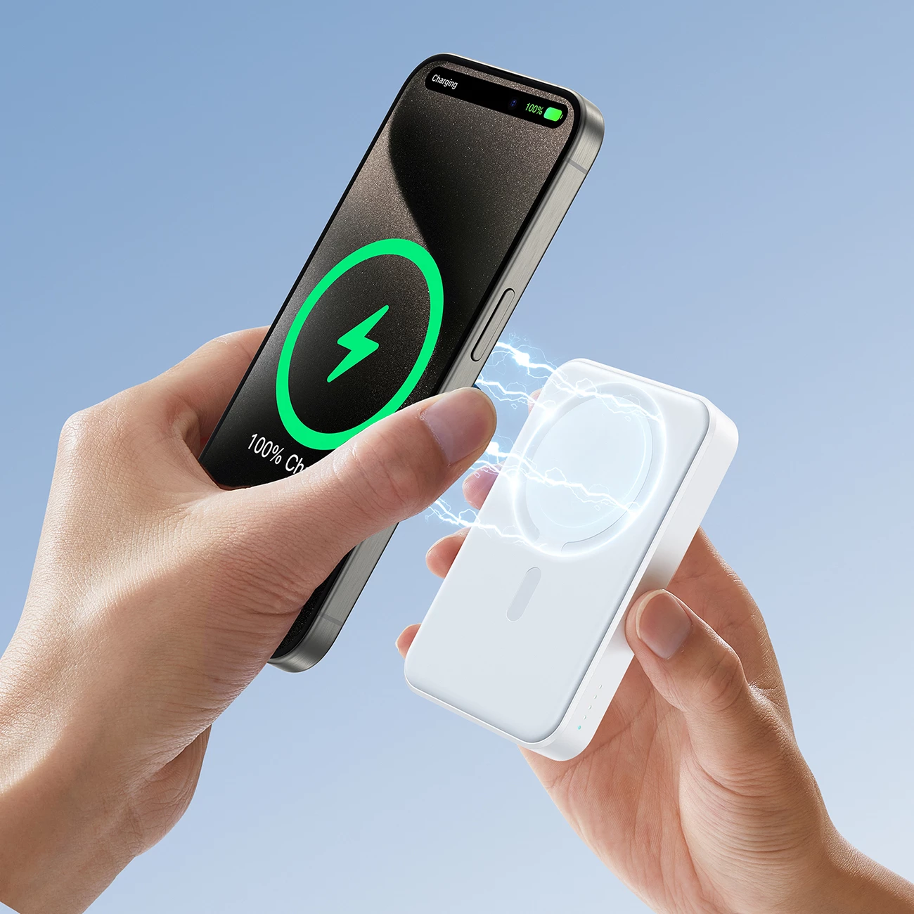 Powerbank Joyroom JR-W020 10000mAh 20W MagSafe Qi USB-C/USB-A 2 porta, kabllo USB-C 0.25m, e bardhë