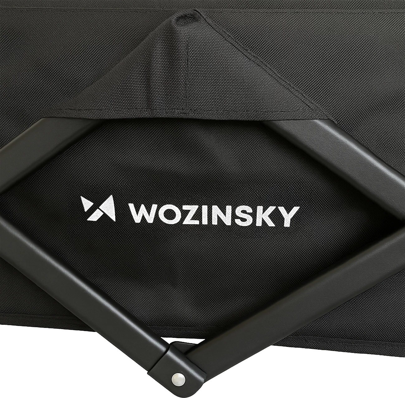 Karrocë transporti palosëse, Wozinsky WZP-100, kapacitet deri 100 kg, rrota të gjera terreni, pëlhurë Oxford 600x300D, me rrjetë sigurie, e zezë