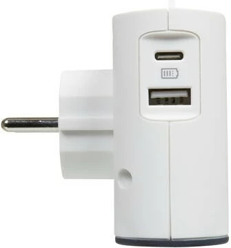 Kasë Legrand 049401, 2x2P, USB Type-A + Type-C, mbajtëse për celular, bardhë/gri