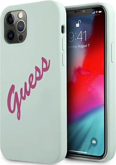 Mbështjellës Guess GUHCP12MLSVSBF për iPhone 12/12 Pro 6.1", silikon, fuchsia/blue