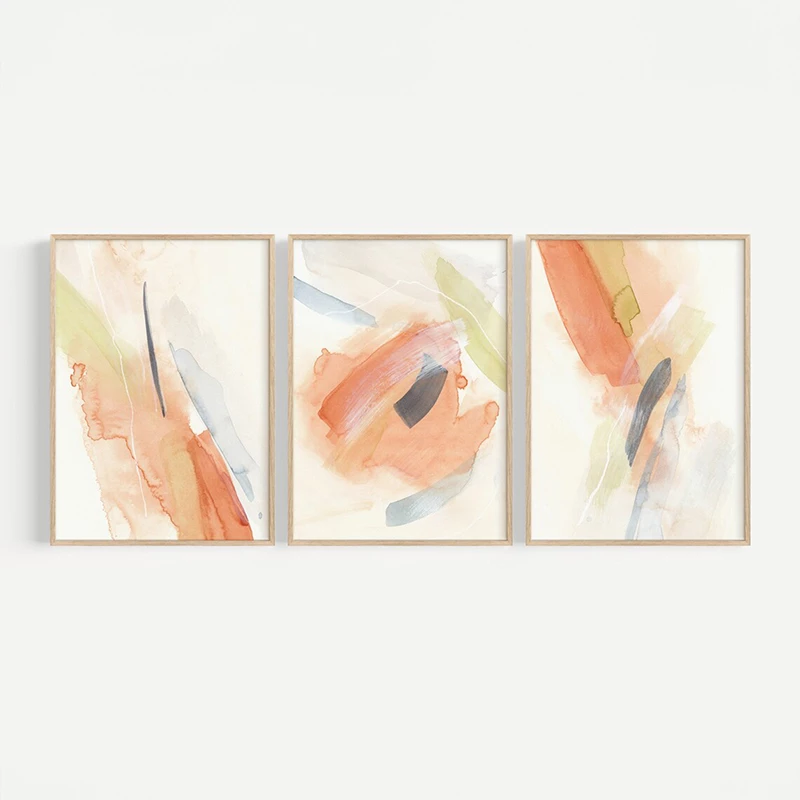 Dekor muri në kornizë Coris triptik, printim dixhital, shumëngjyrësh, 33x1.5x48cm, set prej 3 pjesësh