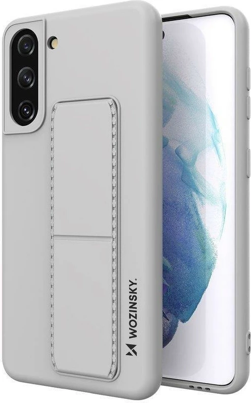 Mbështjellës Wozinsky Kickstand Case për Samsung Galaxy S21+ 5G, silikon, gri