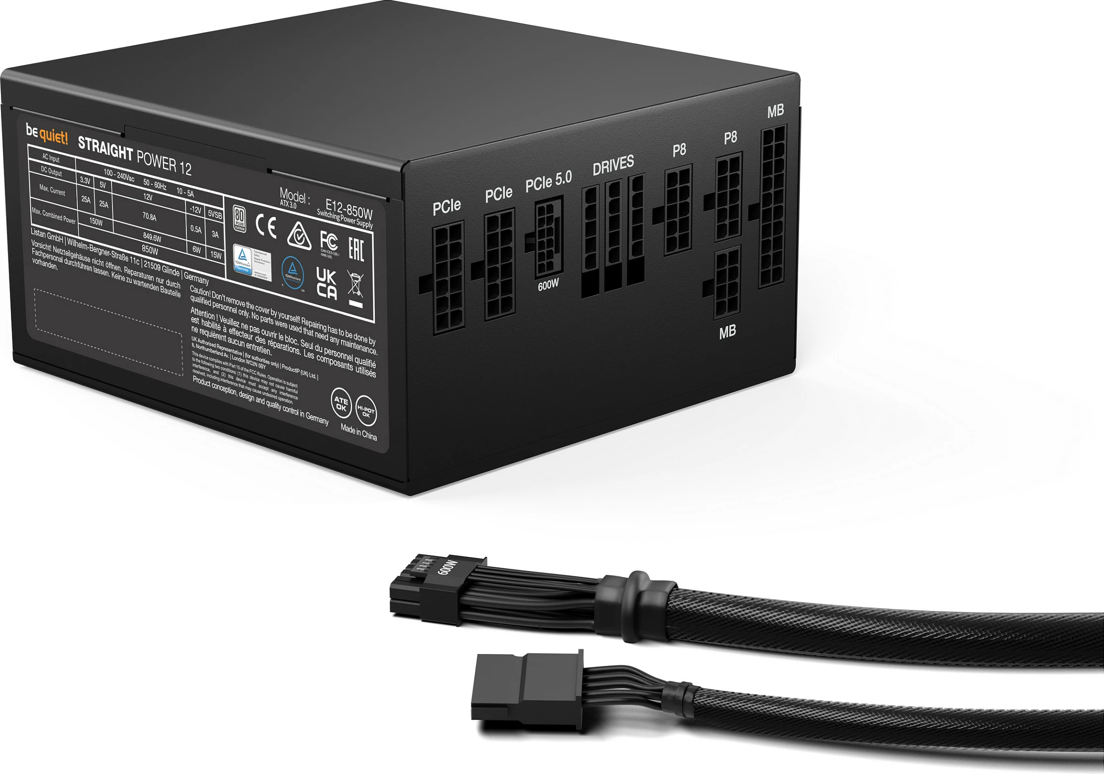 PSU Be Quiet! BN337, 850 W, 80 PLUS Platinum, Modular