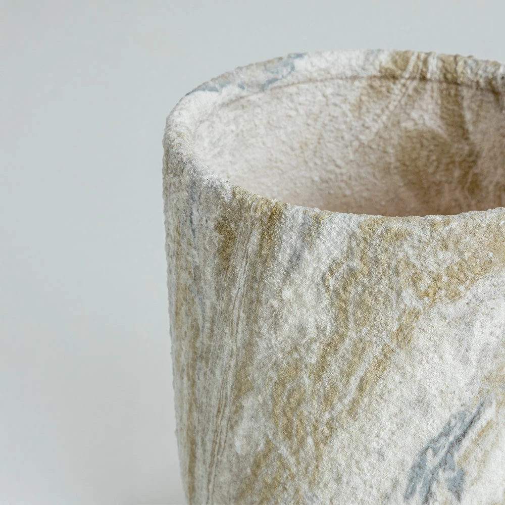 Set vazo PEDRA 3 copë, qeramikë, bezhë-bardhë, 30x30x31cm