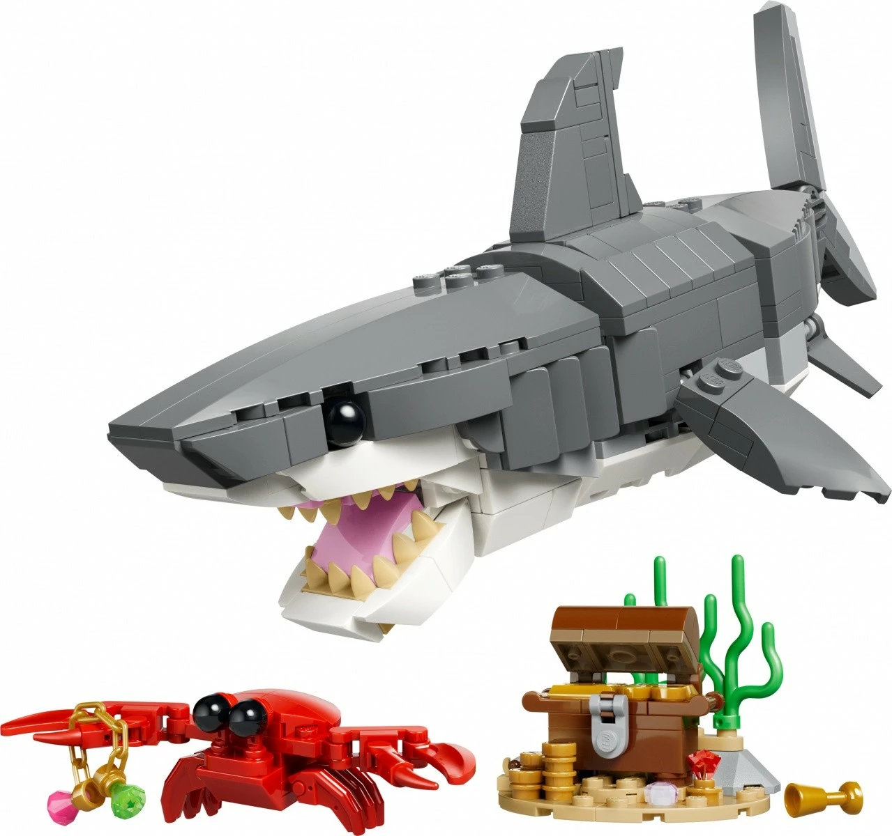 Set blloqe LEGO Creator 3‑in‑1 31381, peshkaqen dhe arkë thesari, 379 pjesë, 8+