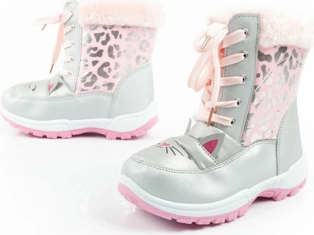 Çizme dimri për fëmijë Leomil, vajza, rozë/argjend