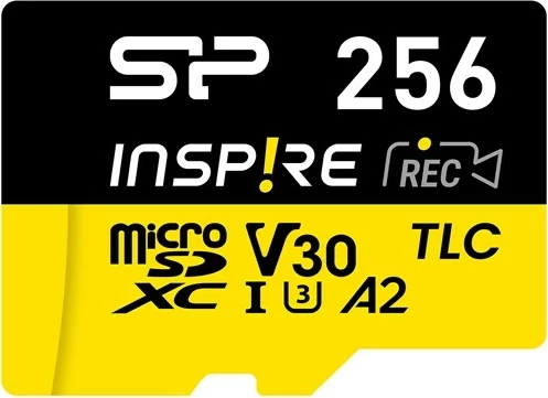 Kartelë memorie Silicon Power Inspire 256 GB MicroSDXC V30 UHS-I U3 A2 me adapter, e zezë