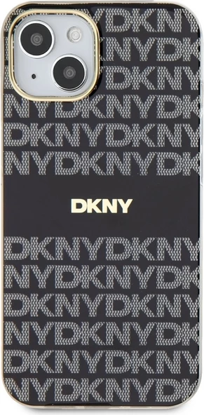 Mbështjellës DKNY IML Mono & Stripe MagSafe për iPhone 15/14/13, e zezë