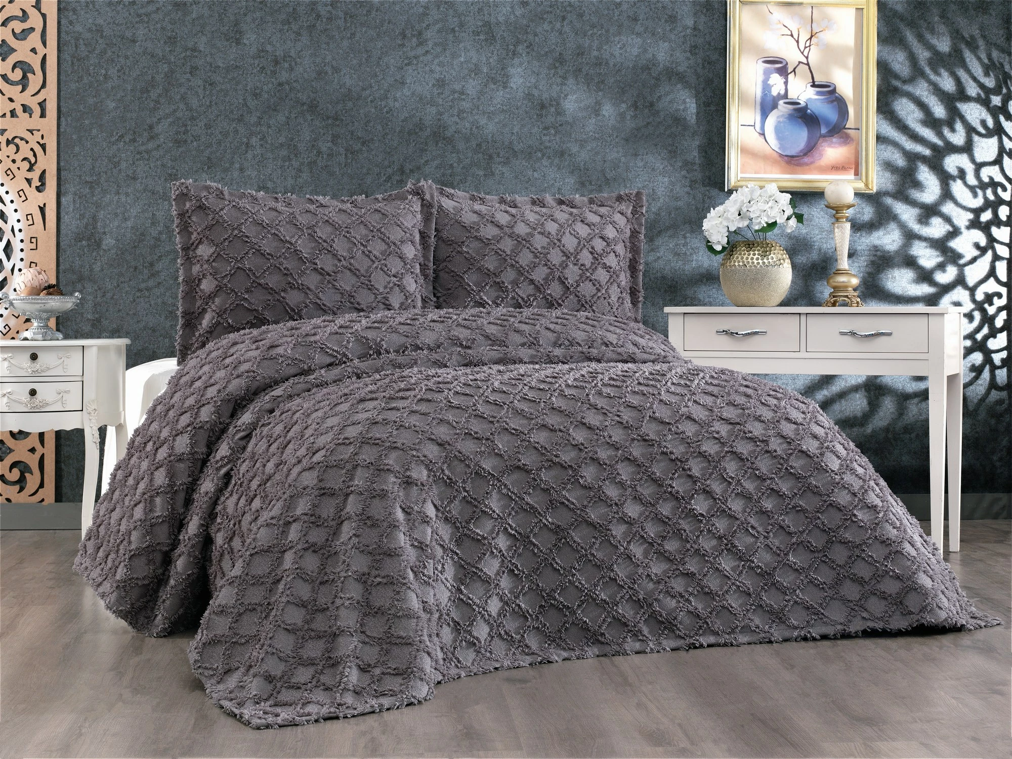 Set mbulesë dysheku dopio, Harem, ngjyrë antracit, L'essentiel