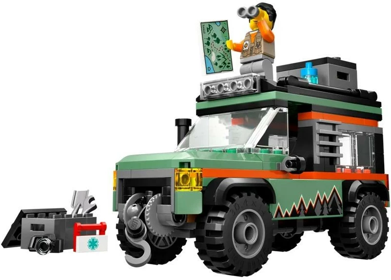 Set LEGO City Off-Road Mountain Truck 4x4, 221 pjesë, për fëmijë, Jeshile