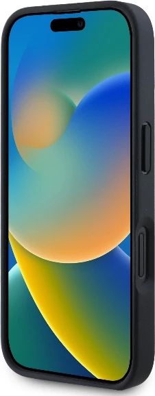 Mbështjellës Mercedes Plain Smooth Leather MagSafe për iPhone 16, i zi