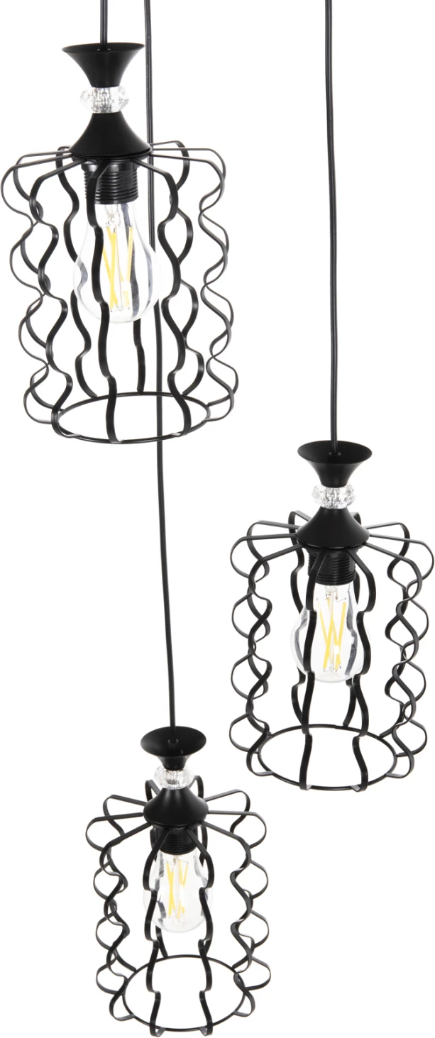 Llambë varëse tavani, 3 drita, metal i zi, FH4089, Φ34x128H cm