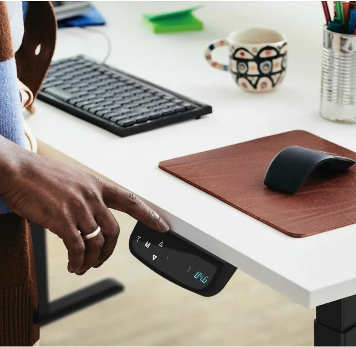 Kornizë tavoline sit-stand elektrike ICYBOX IB-EW205B-T, 62-128 cm, gjerësi 100-170 cm, 2 motorë, ngarkesë 125 kg, e zezë, pa pllakë tavoline