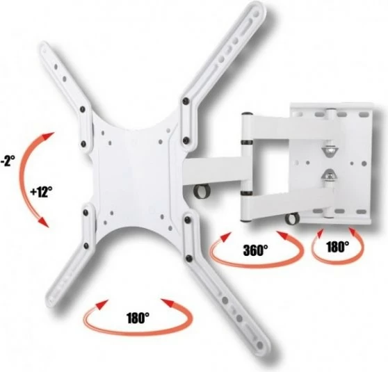 Mbajtës muri për TV/monitor Techly 023851, 23-55 inç, i bardhë