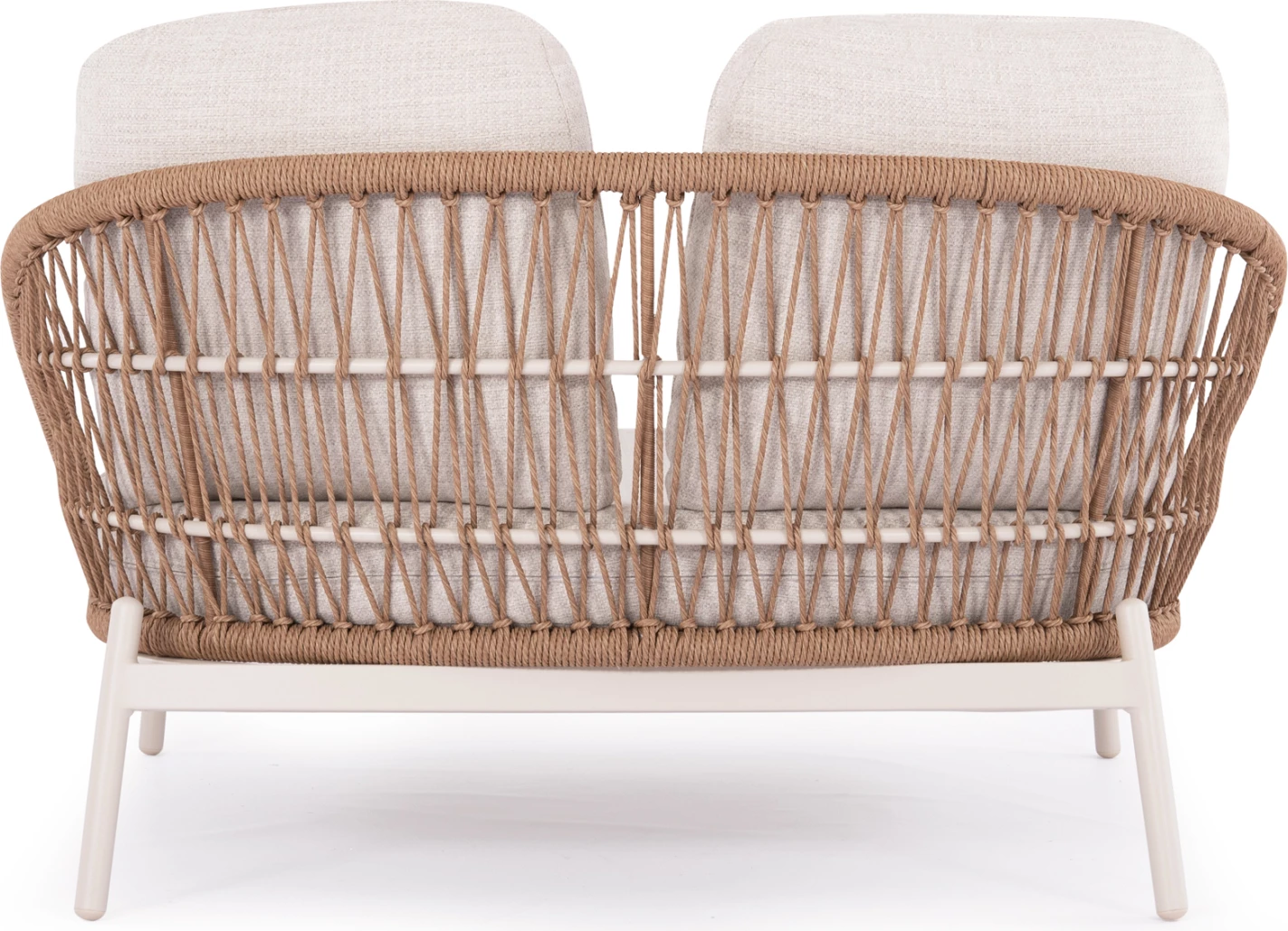 Krevati i jashtëm për dy persona Quantum, alumin, ratan sintetik, ngjyrë bezhë/krem, 162x148x97cm