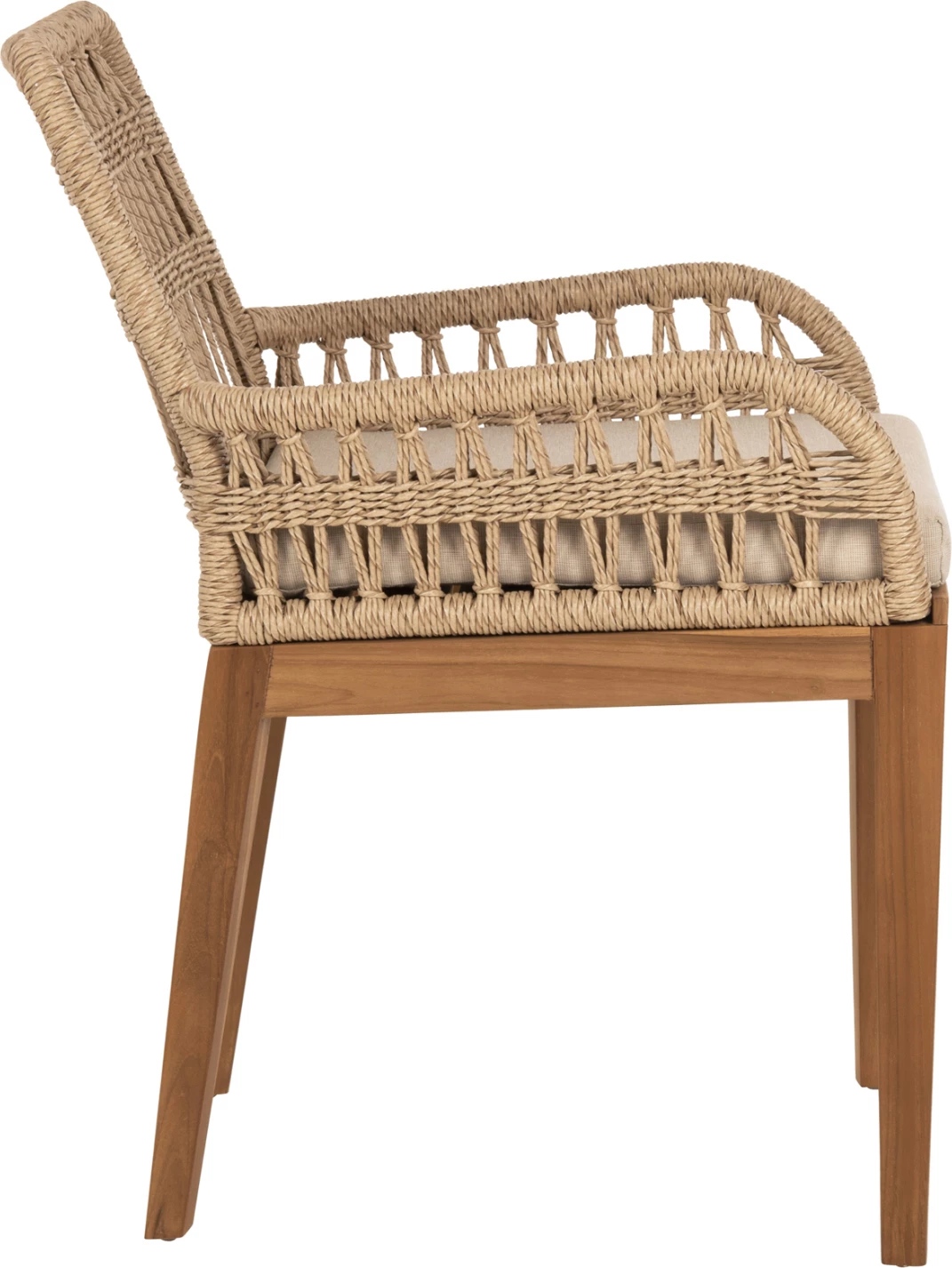 Karrige STARDOM, dru teak dhe litar, ngjyrë natyrale, FH9760.01, 57x65x83H cm