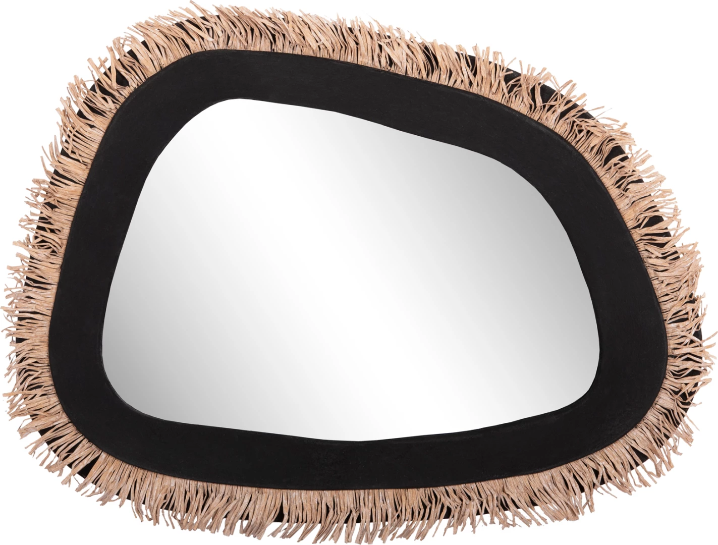 Pasqyrë muri seri Santorini FH4530 MDF, ngjyrë e zezë, dekor bezhë, 80x1.8x60H cm.