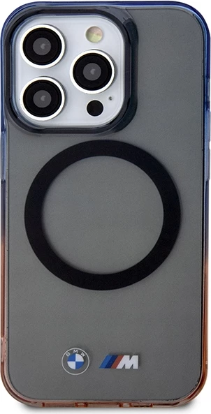 Mbështjellës BMW Gradient Bumper MagSafe për iPhone 14 Pro Max, gri/portokalli/kaltër