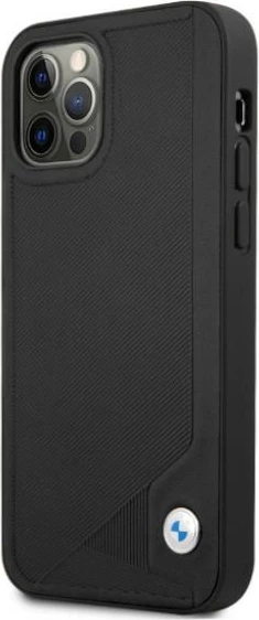 Mbështjellës BMW BMHCP12MRCDPK për iPhone 12/12 Pro, 6.1", lëkurë sintetike, i zi