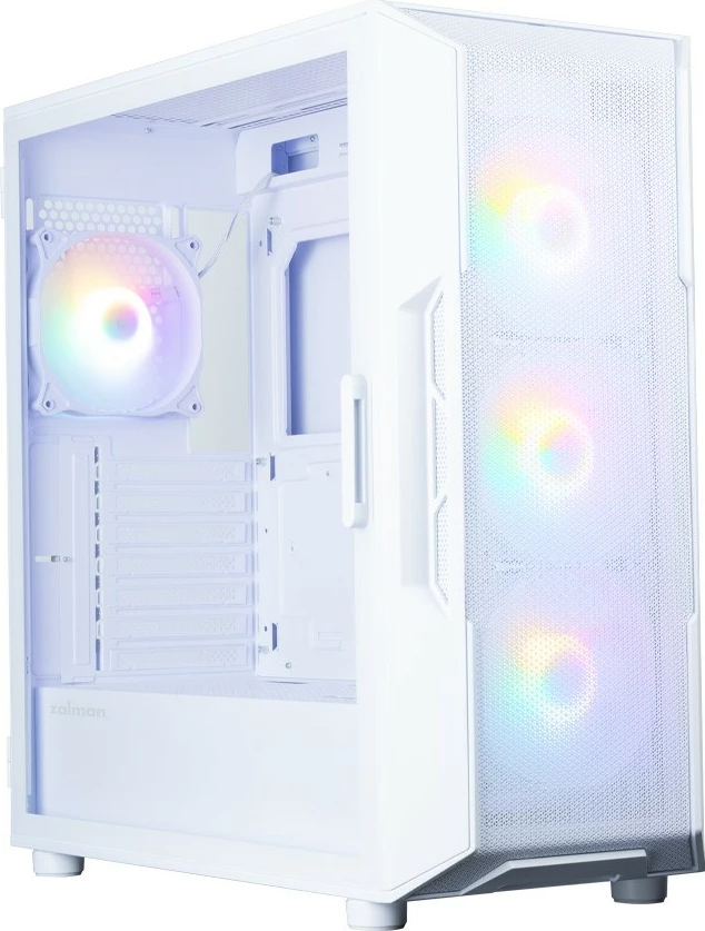 Kasë, Zalman, i3 NEO V2, Mid Tower, 4x 120mm RGB fans, ATX/mATX/Mini ITX, USB-C, e bardhë