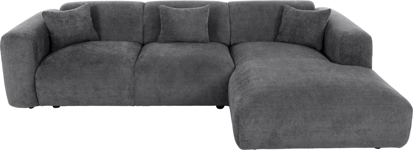 Divan qoshe BRICKEN FH3275.04R, pëlhurë antracit, 110-282x98-160x72H cm