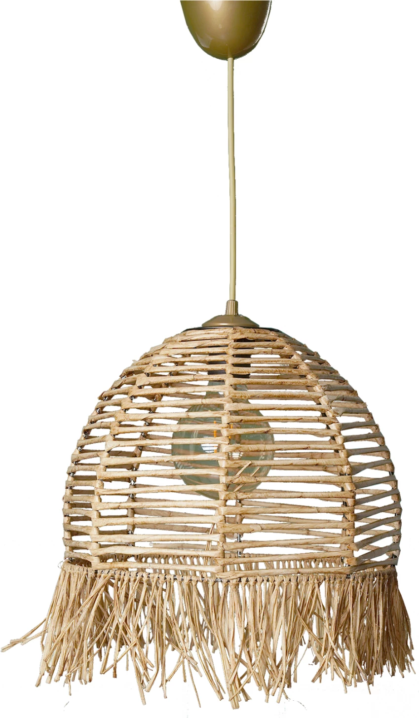 Llambë varëse për tavan, bambu dhe dru, FH7371, 30x30x80 cm