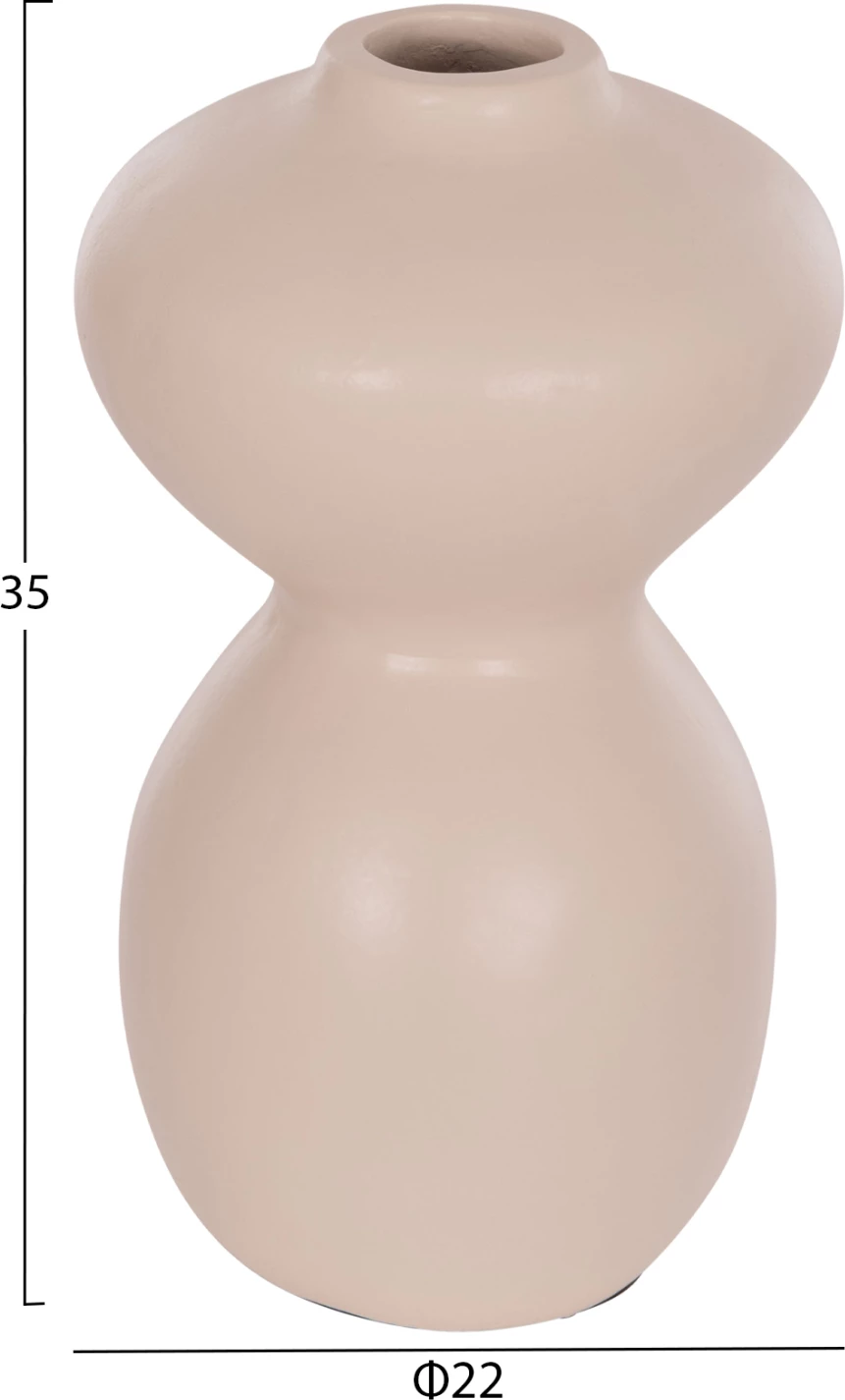 Vazo dekorative tavoline NELLY, terrakotë, ngjyrë krem e bardhë, FH4669.02, 22x35cm