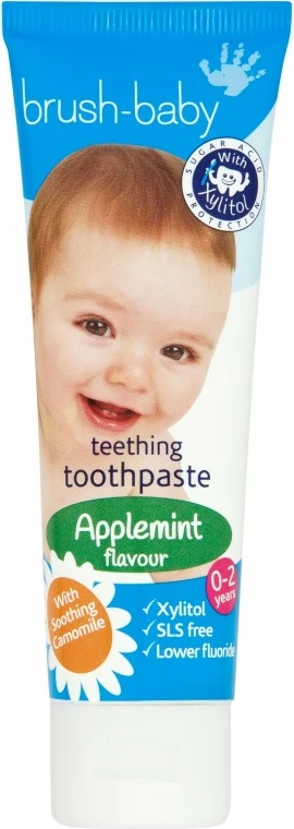 Pasta dhëmbësh për fëmijë Brush-Baby Applemint 0-2 vjet, 50ml