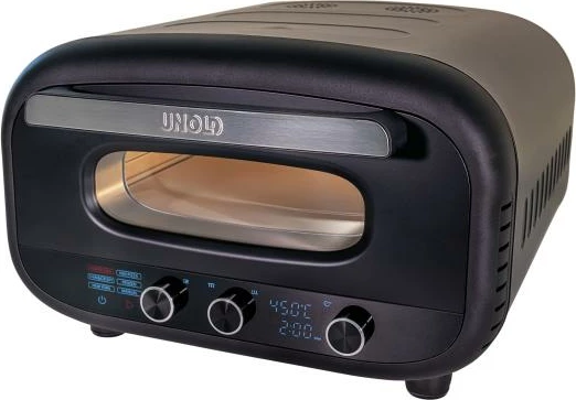 Furë pice, UNOLD, Alfredo 68805, deri 450°C, gur cordierit, rregullim nxehtësie sipër/poshtë, set me lopatë, e zezë