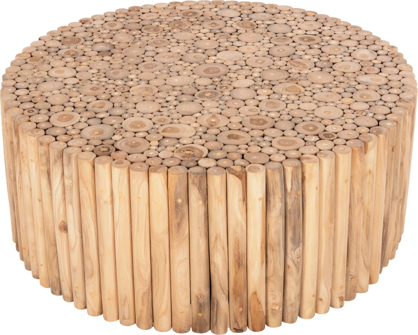 Tavolinë kafeje e rrumbullakët COOTER FH9862 degë TEAK - natyrale Φ100x40Hcm