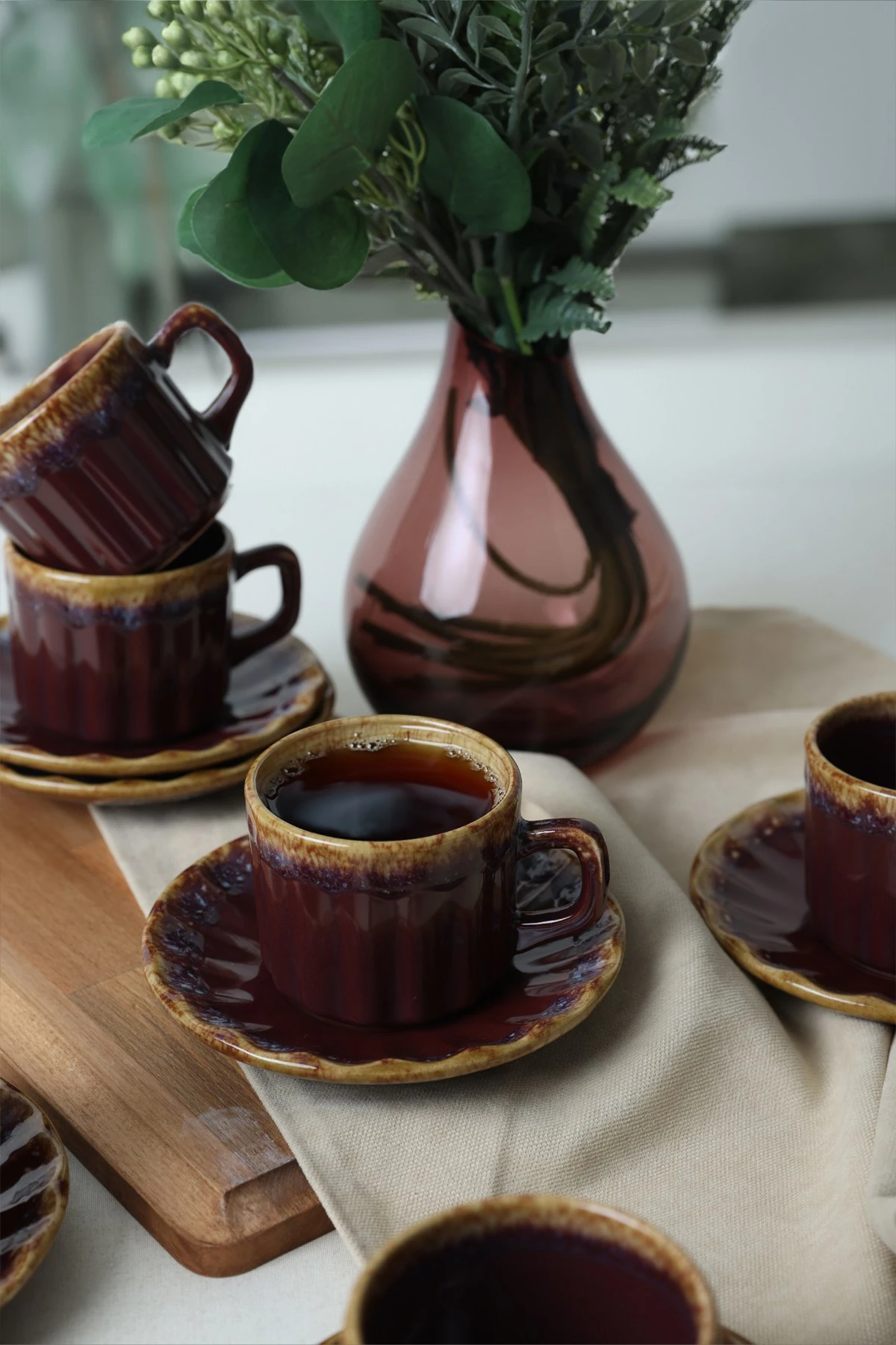 Set filxhanësh çaji (12 copë), Hermia Concept, X00018094, ngjyrë damson