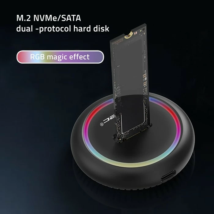 Stacion dokimi SSD M.2 Qoltec 52275, NVMe/SATA, USB-C, 2TB, i zi