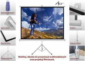 Ekran projekcioni me tripod ART ER T100 4:3, 100 inç, 203x152cm