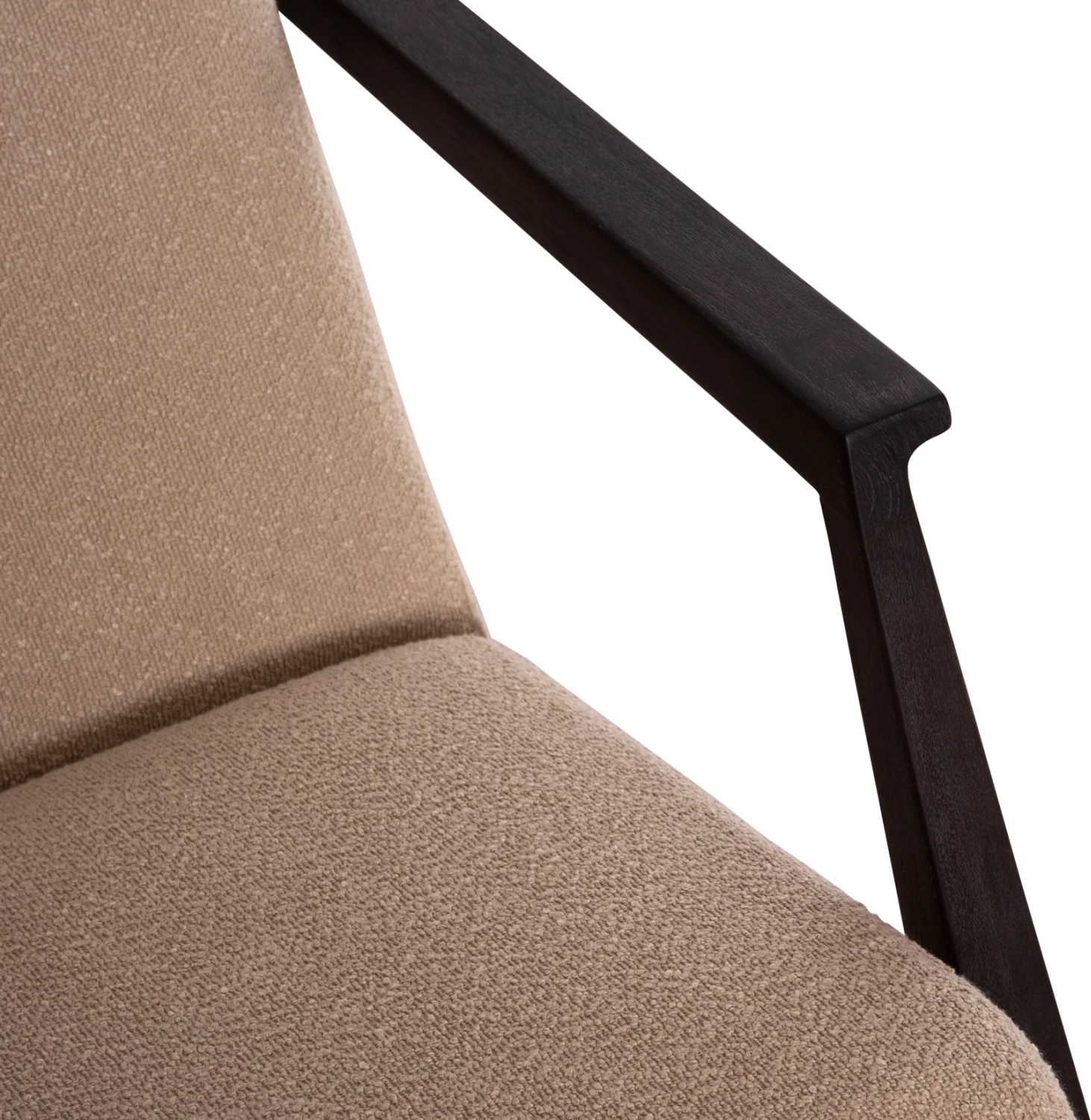 Fotelje Cynthia, dru mahogany i zi, jastëk krem, 65x75x60Hcm