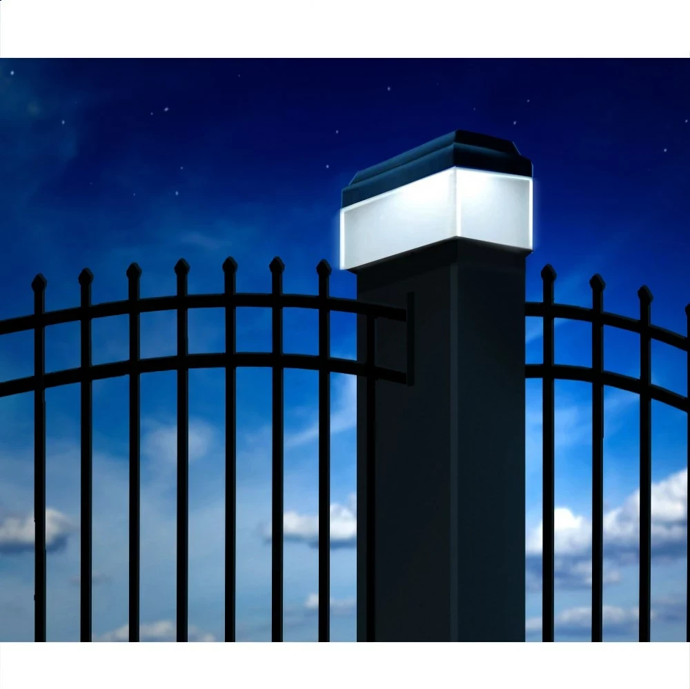 Llambë solare për shtyllë gardhi GreenBlue GB128 me sensor errësire, e zezë
